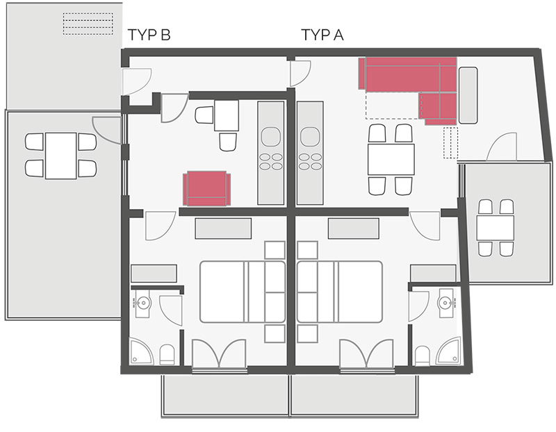 Skizze des Appartements